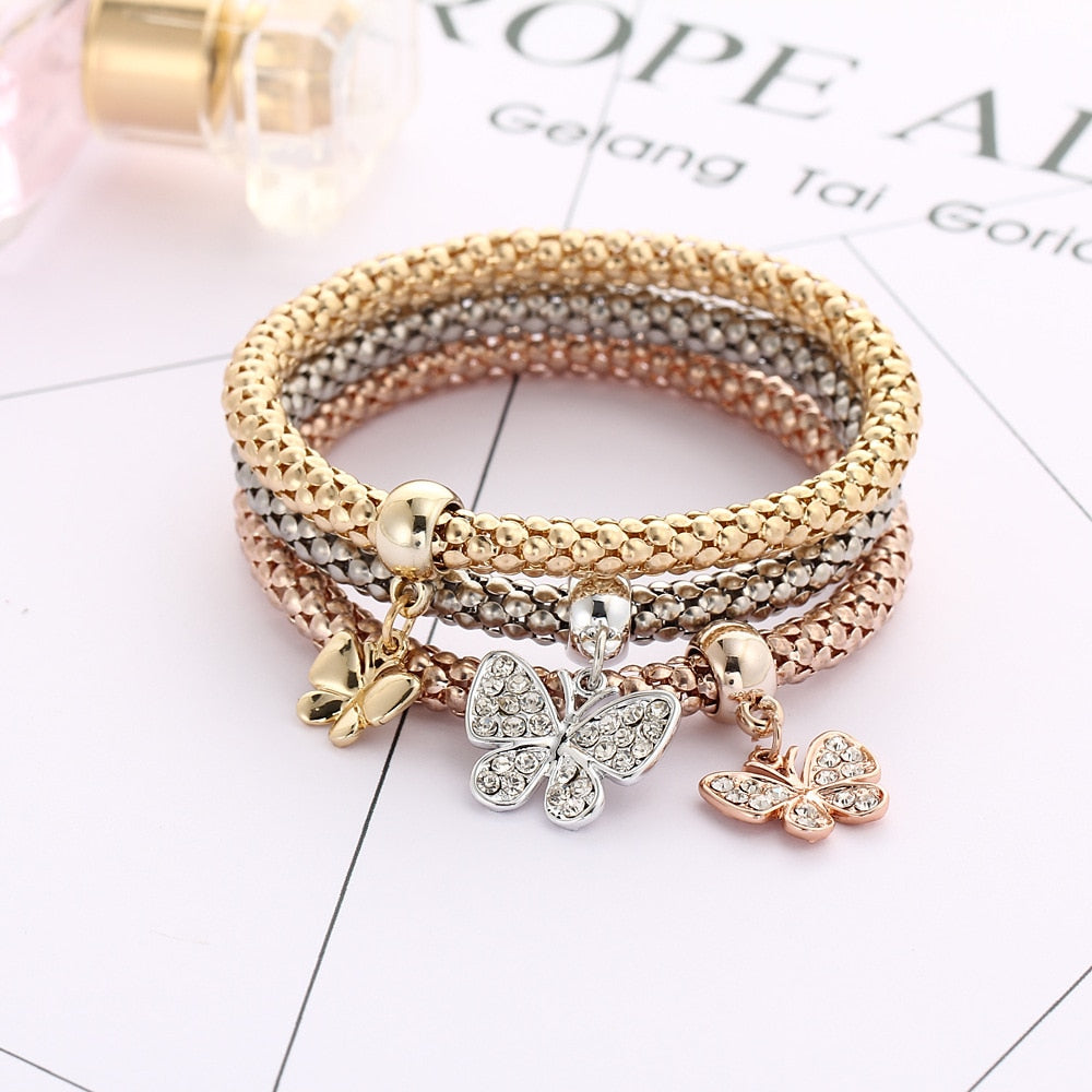 CHARM RHINESTONE POPCORN BRACELET