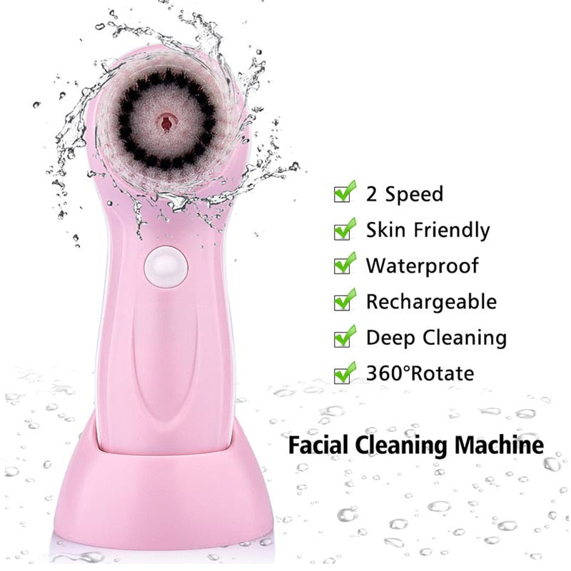 Sonic Facial Cleansing Brush Gentle Exfoliator Deep Cleansing Brush Electric Face Scrubber Wireless Rechargeable