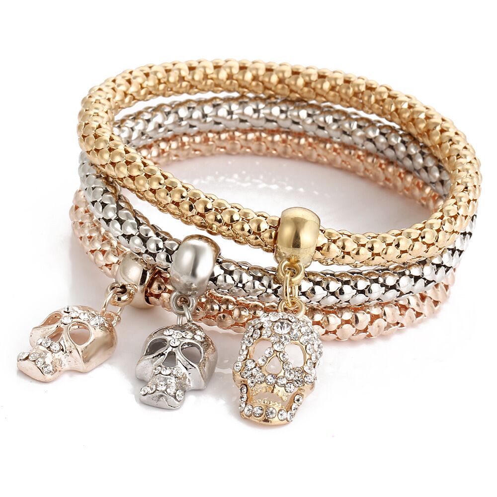 CHARM RHINESTONE POPCORN BRACELET