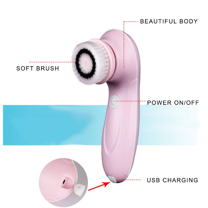 Sonic Facial Cleansing Brush Gentle Exfoliator Deep Cleansing Brush Electric Face Scrubber Wireless Rechargeable