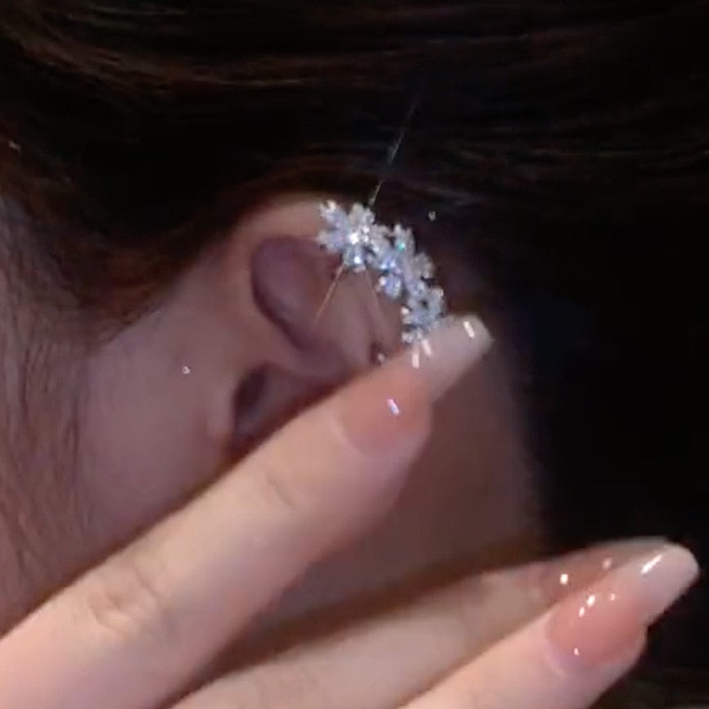 Luxury Sparkling Crystal Flower Ear Bone Clip