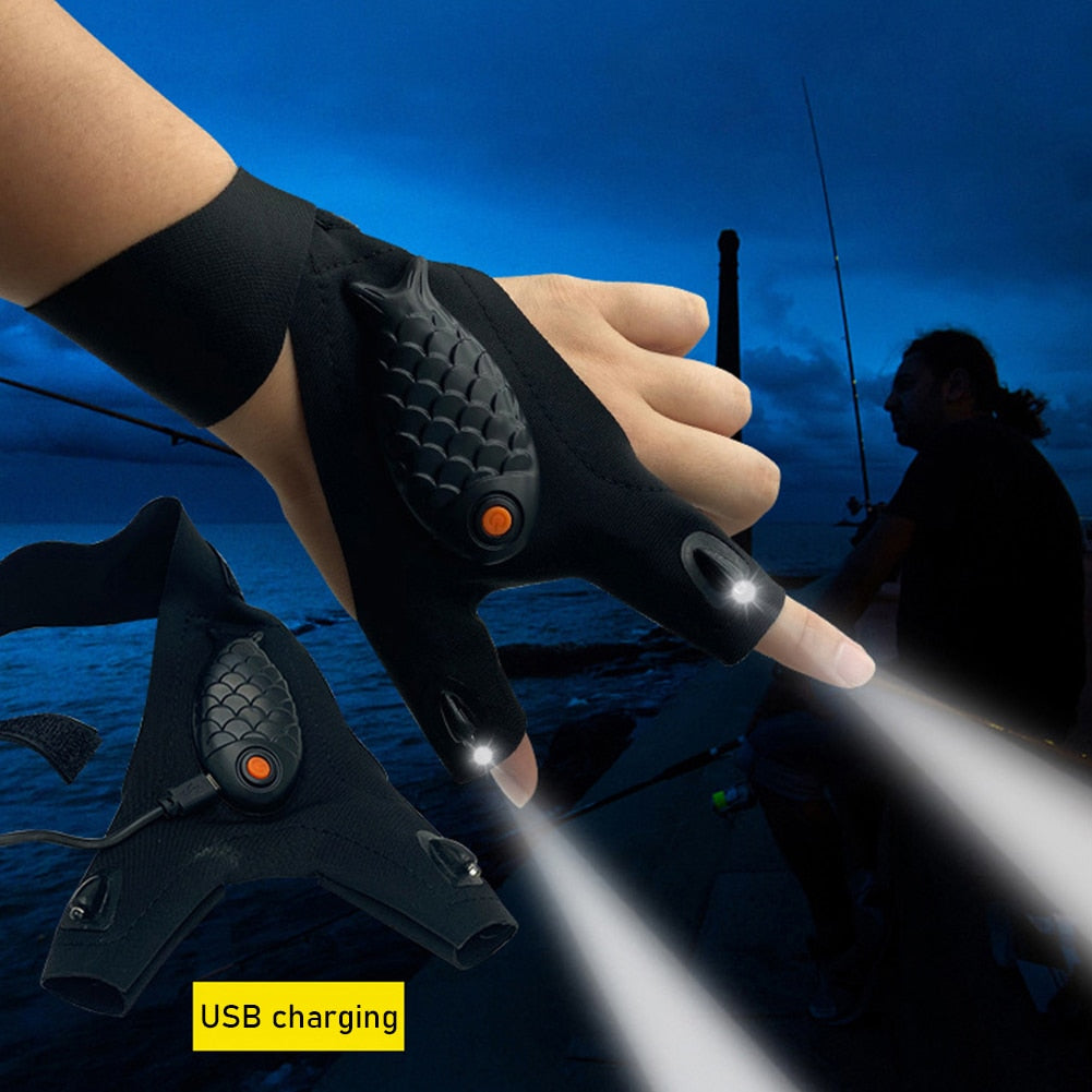 LED gloves with waterproof lights