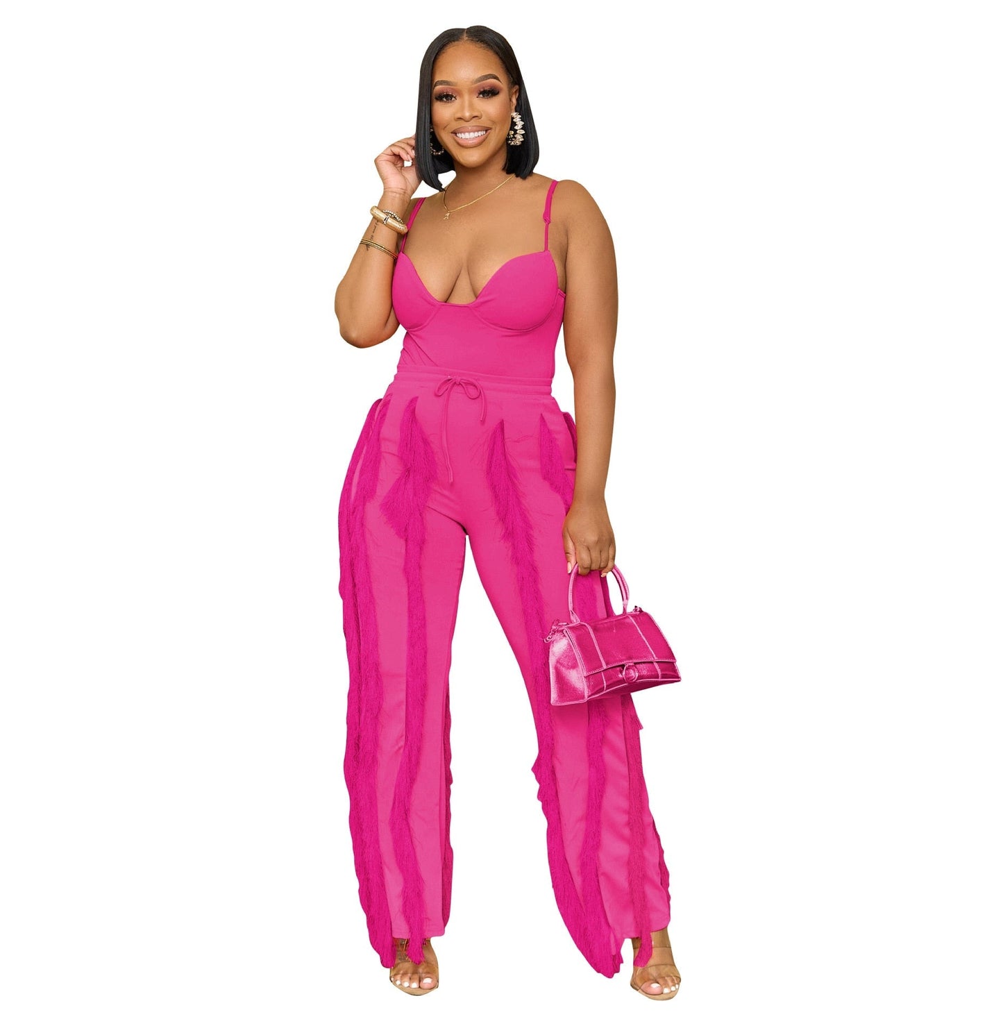 OFF SHOULDER SOLID COLOR SMOCKED JUMPSUIT