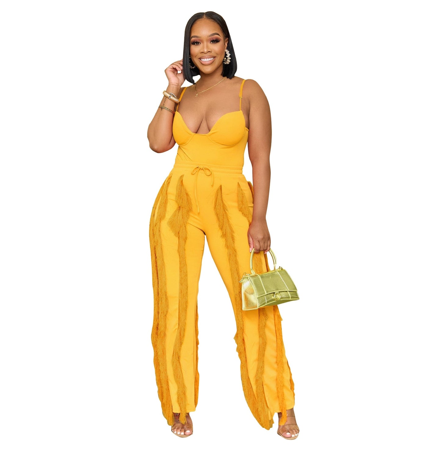 OFF SHOULDER SOLID COLOR SMOCKED JUMPSUIT