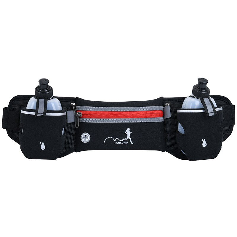 Running Hydration Belt Waist Bag with Water-Resistant Pockets and 2