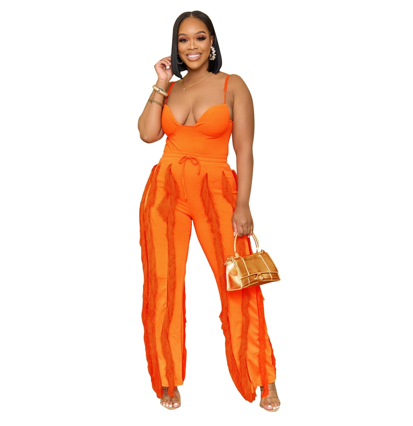 OFF SHOULDER SOLID COLOR SMOCKED JUMPSUIT