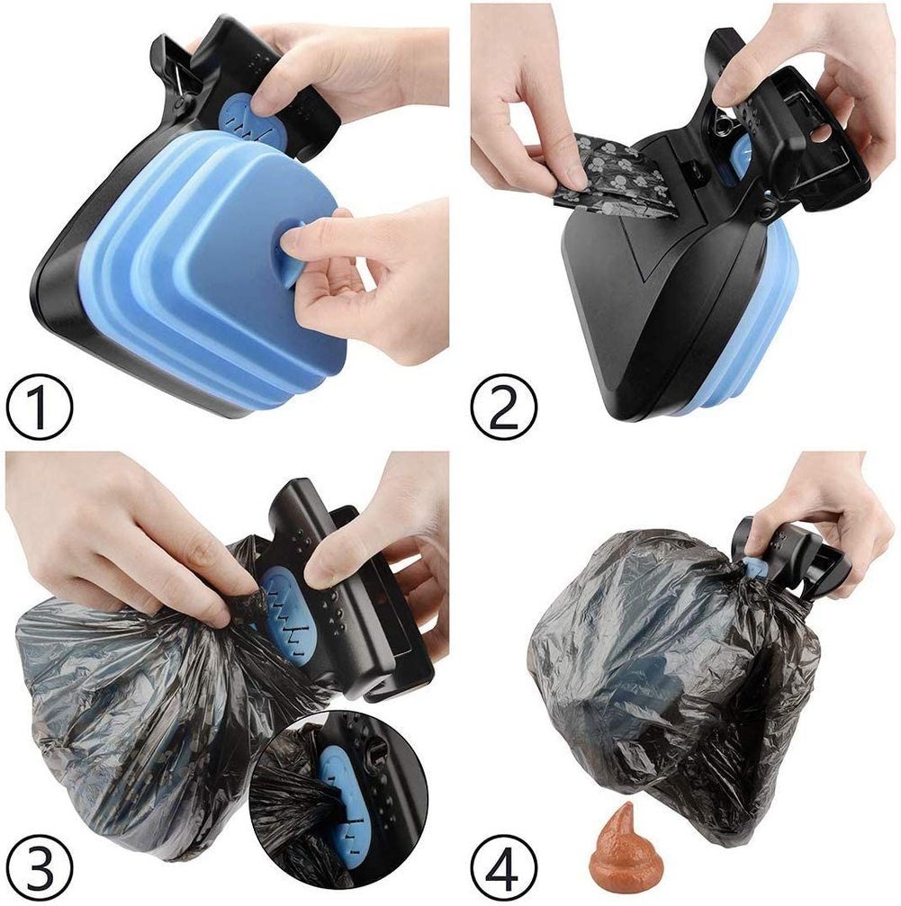 Portable Pet Pooper Scooper with Poop Bag Outdoor Cleaner Waste Pick Up Dispenser Fot Puppy Dog Faeces Faeces Garbage Bag Holder