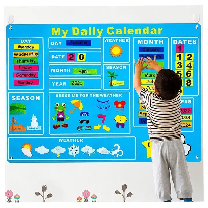 Magic Felt Learning Diy Board Early Education Wall Stickers Hanging Educational Toys For Child