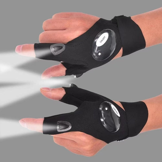 LED gloves with waterproof lights