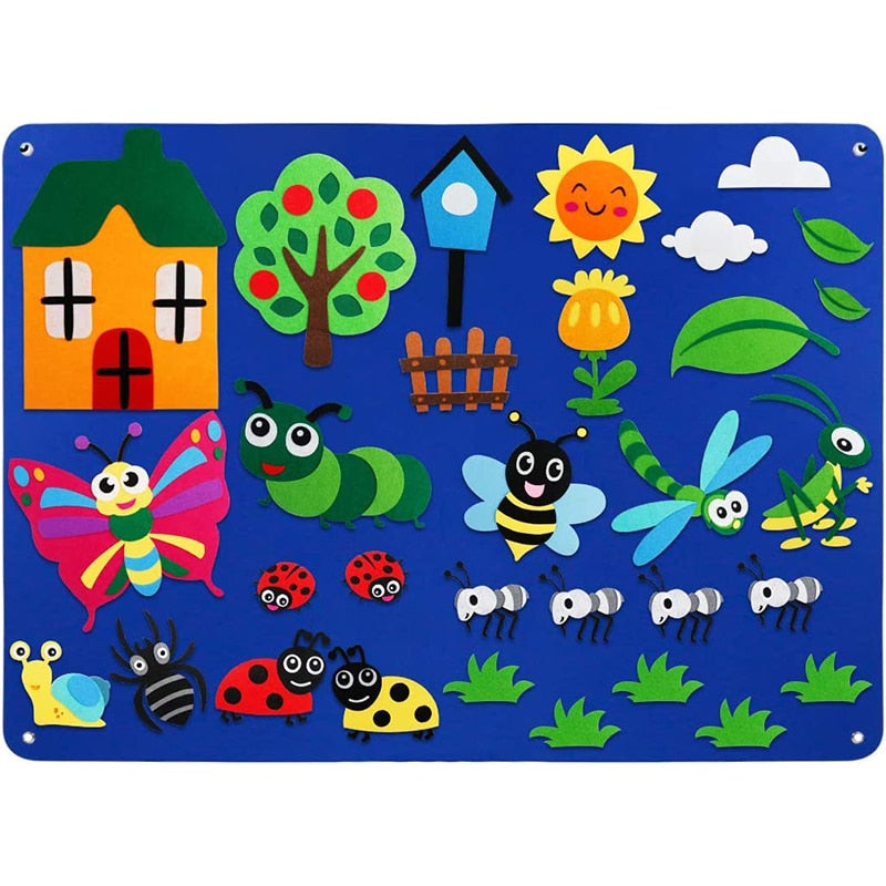 Magic Felt Learning Diy Board Early Education Wall Stickers Hanging Educational Toys For Child