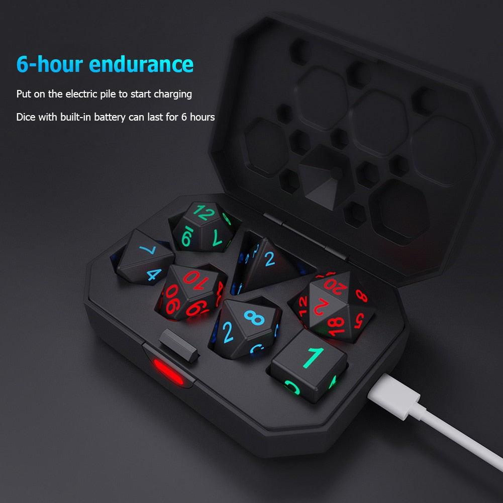 LED Flash Dice Set 7-pack The Electronic Dice