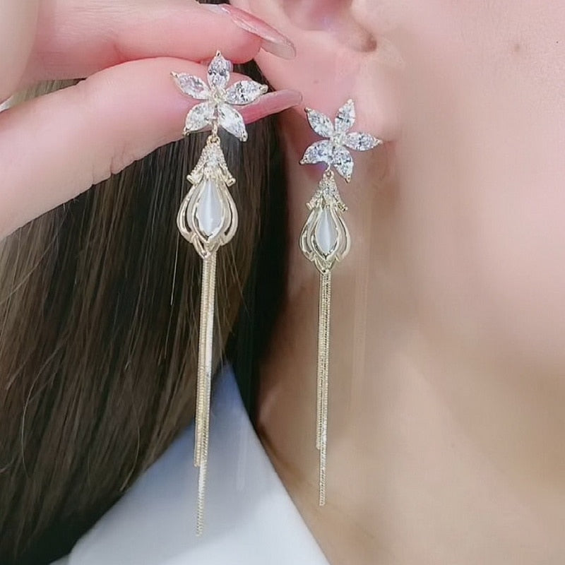 Flower Drop Earrings