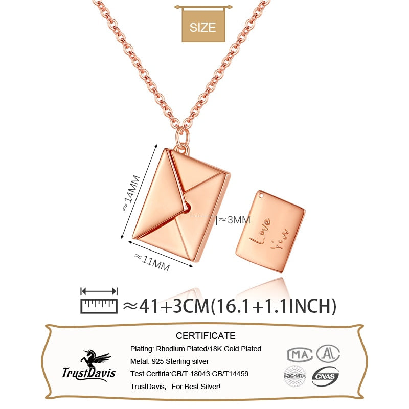 LOVE YOU" ENVELOPE NECKLACE