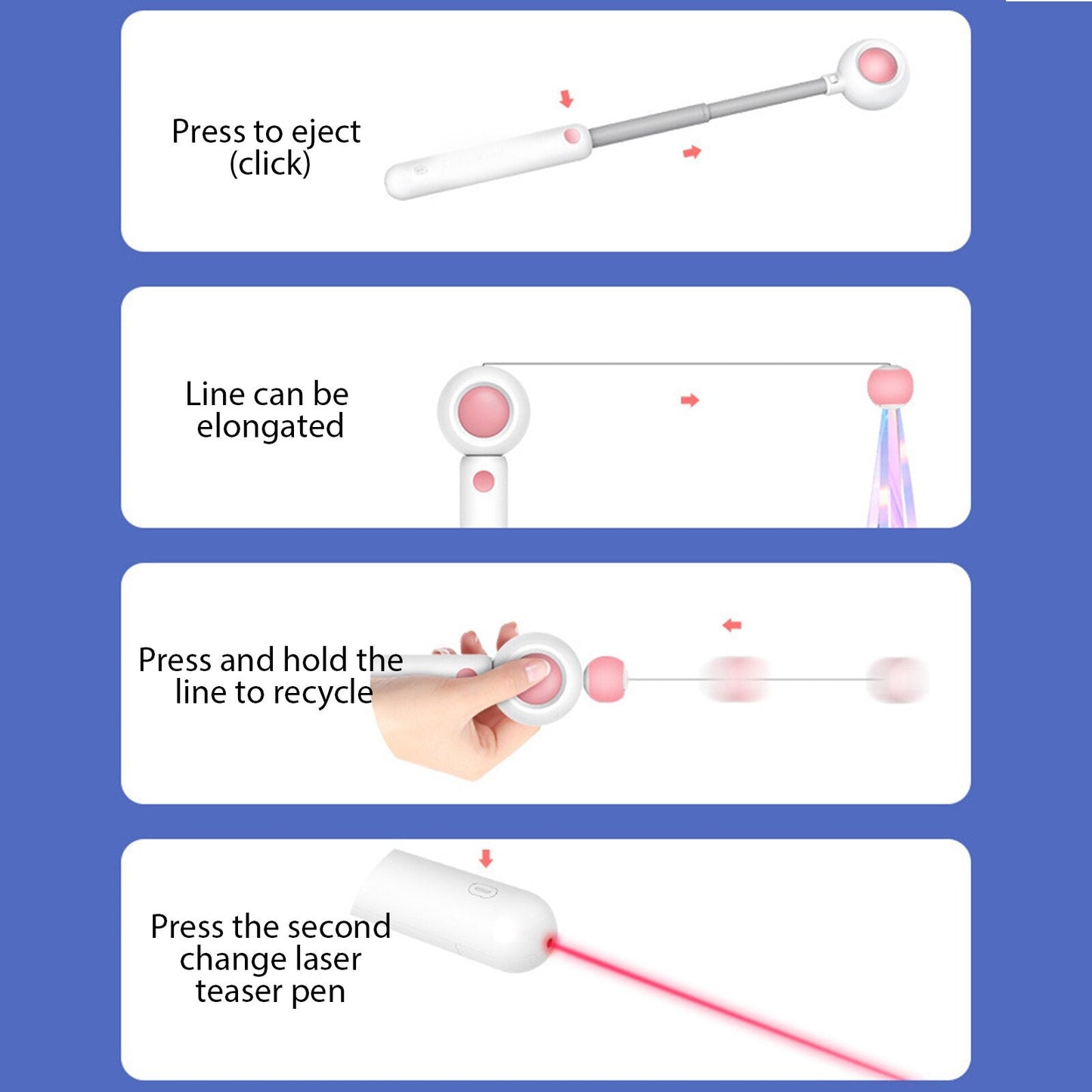 Pet Telescopic Laser Teasing Stick