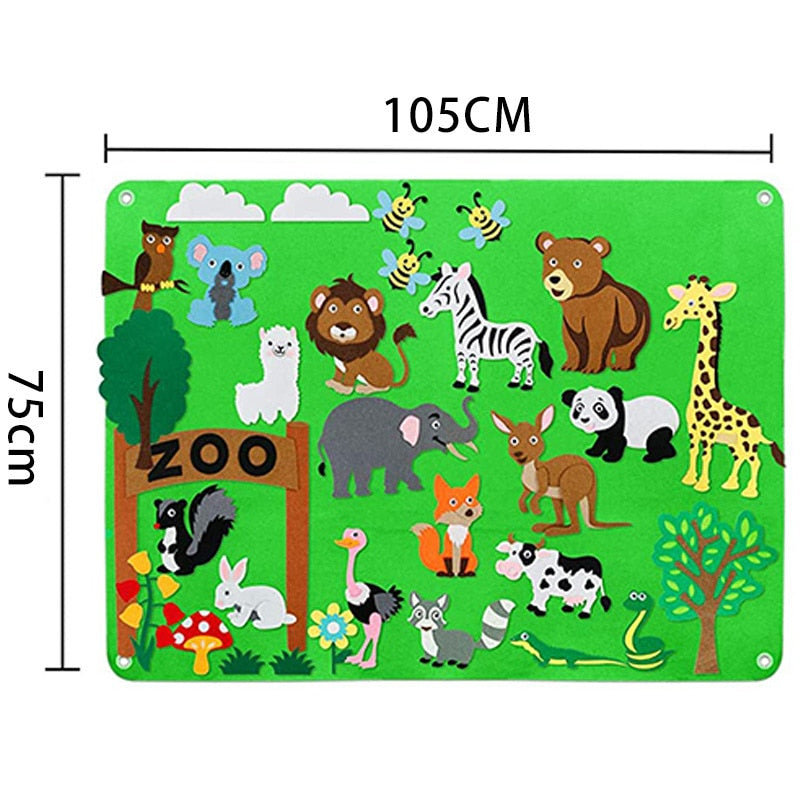 Magic Felt Learning Diy Board Early Education Wall Stickers Hanging Educational Toys For Child