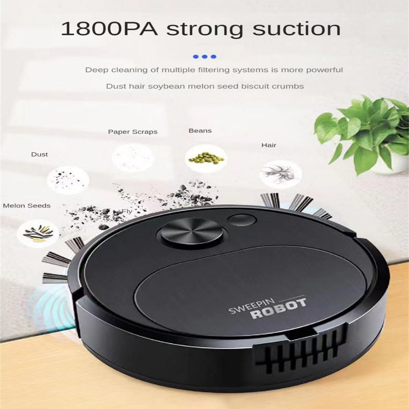 Intelligent sweeping robot suction, sweeping and mopping three in one