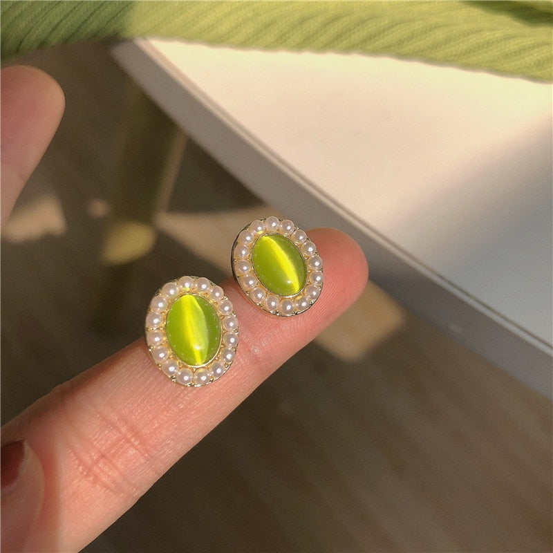 Exquisite Fashion Opal Cat Eye Drop Earring