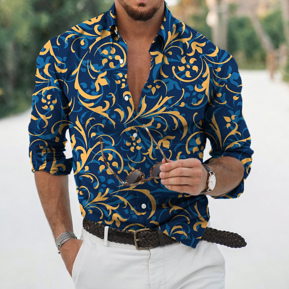 D Baroque Long Sleeve Luxury Social Shirt