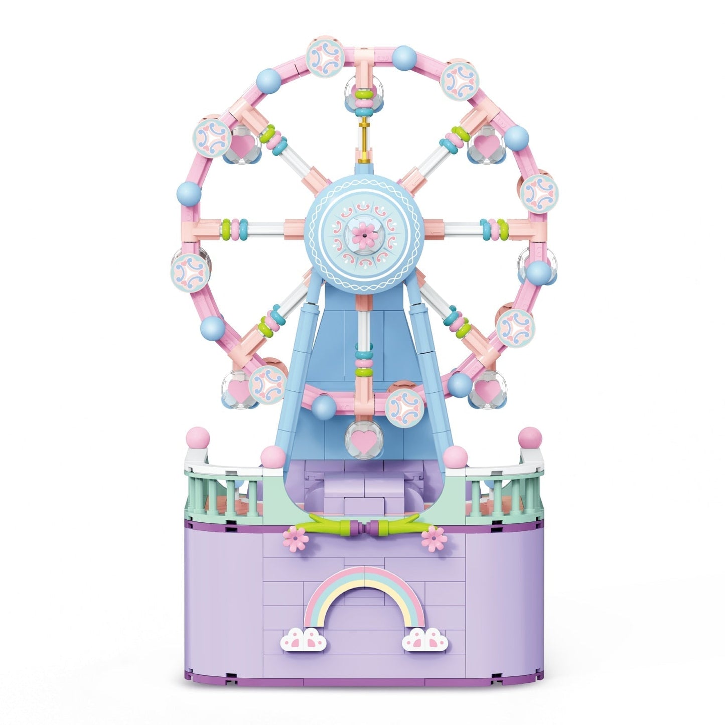 Music box puzzle, spinning Ferris wheel DIY blocks, suitable for girls and boys aged 6 - 12 years