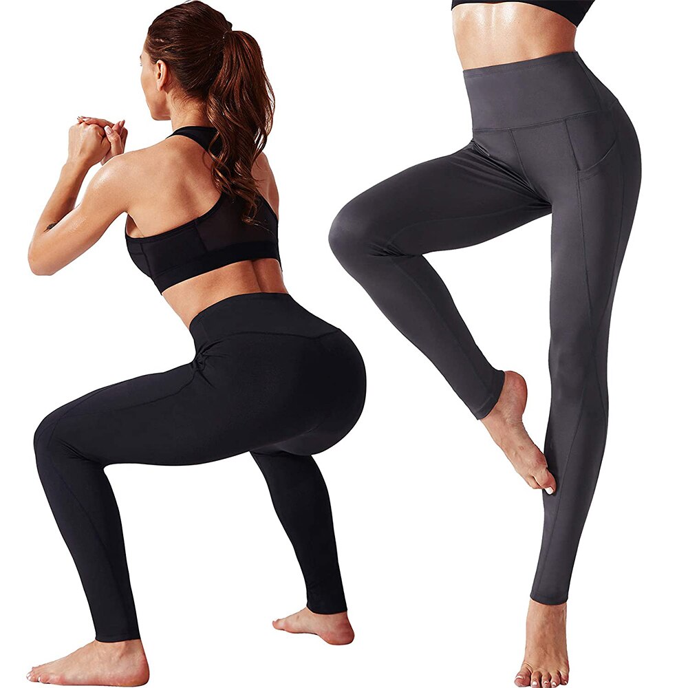 High Waist Yoga Pants with Telescopic Drawstring