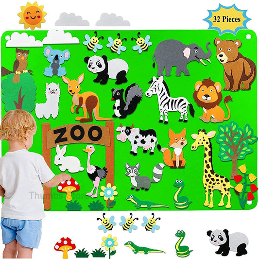 Magic Felt Learning Diy Board Early Education Wall Stickers Hanging Educational Toys For Child