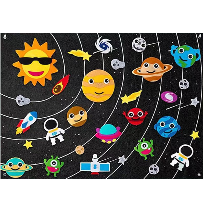 Magic Felt Learning Diy Board Early Education Wall Stickers Hanging Educational Toys For Child